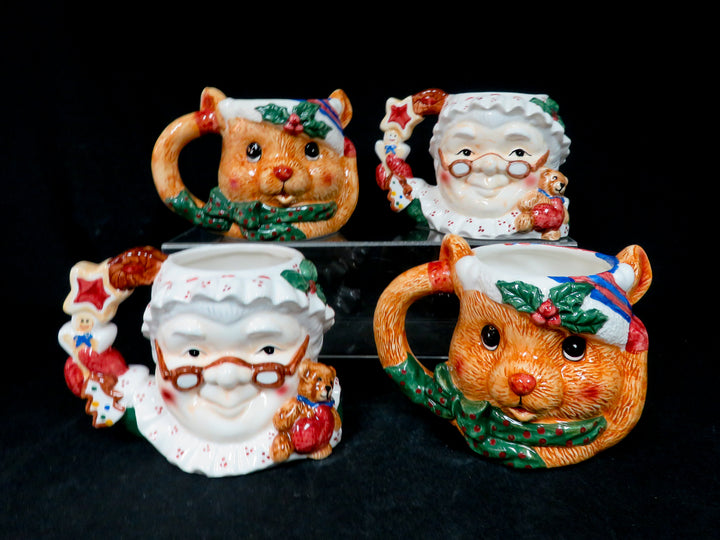 Mrs. Claus and Bear Mugs