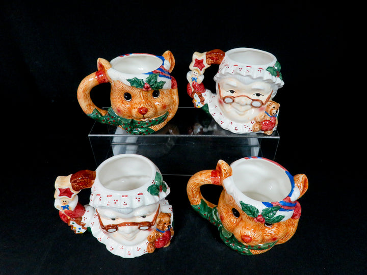 Mrs. Claus and Bear Mugs