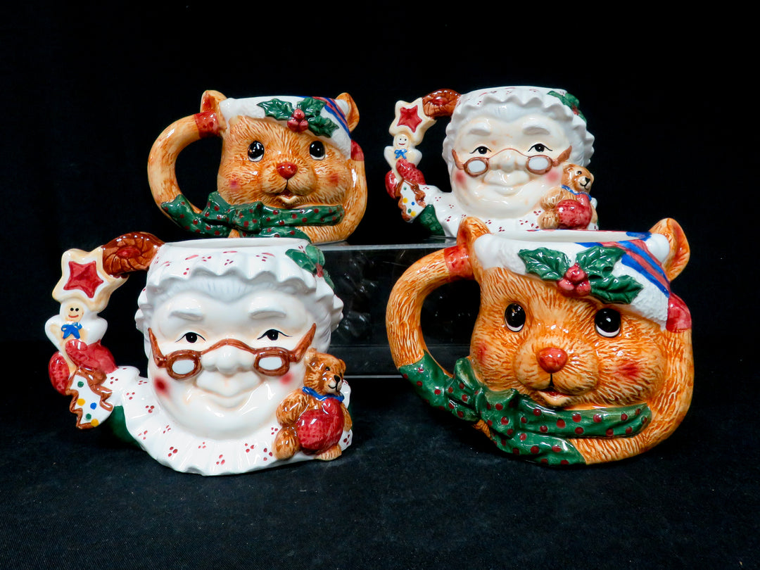 Mrs. Claus and Bear Mugs