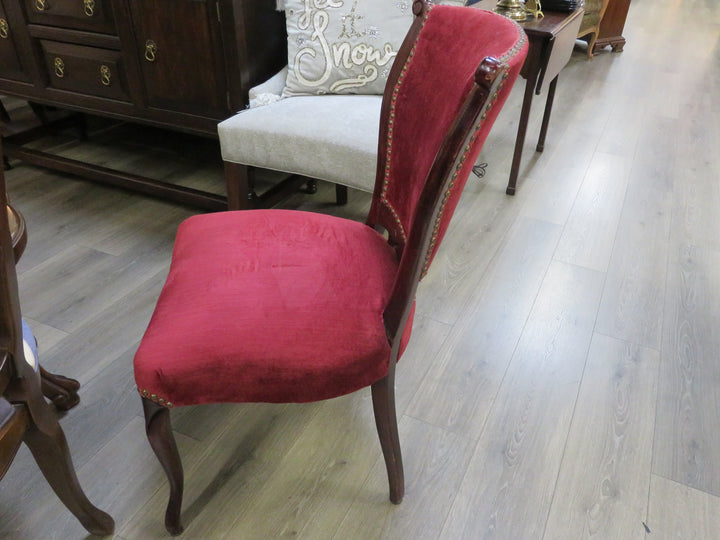 Red Velvet Occasional Chair
