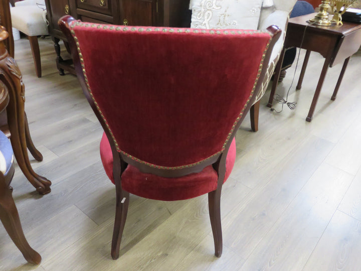 Red Velvet Occasional Chair
