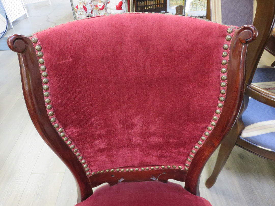Red Velvet Occasional Chair