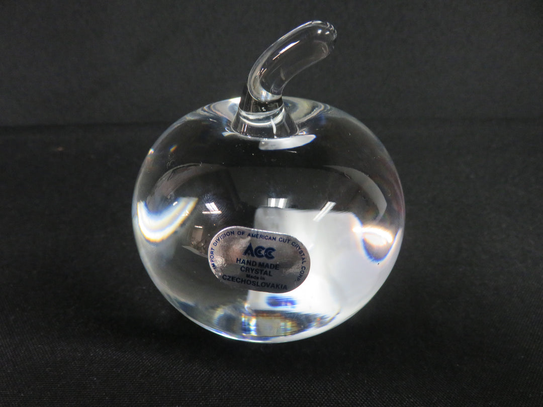Crystal Apple Paperweight