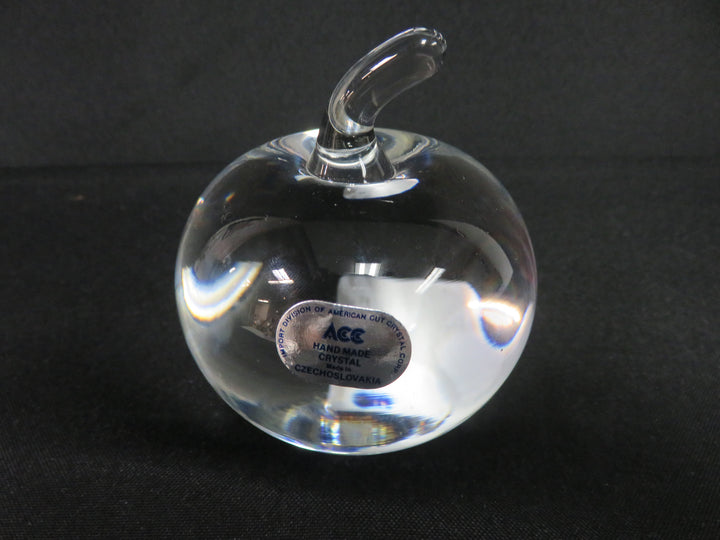 Crystal Apple Paperweight