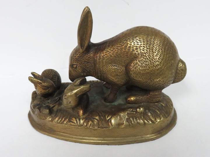 Mother Bunny and Babies Sculpture
