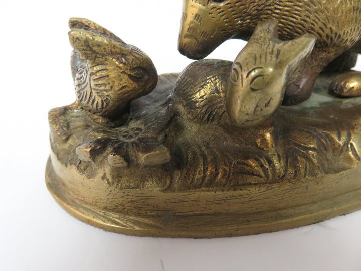 Mother Bunny and Babies Sculpture