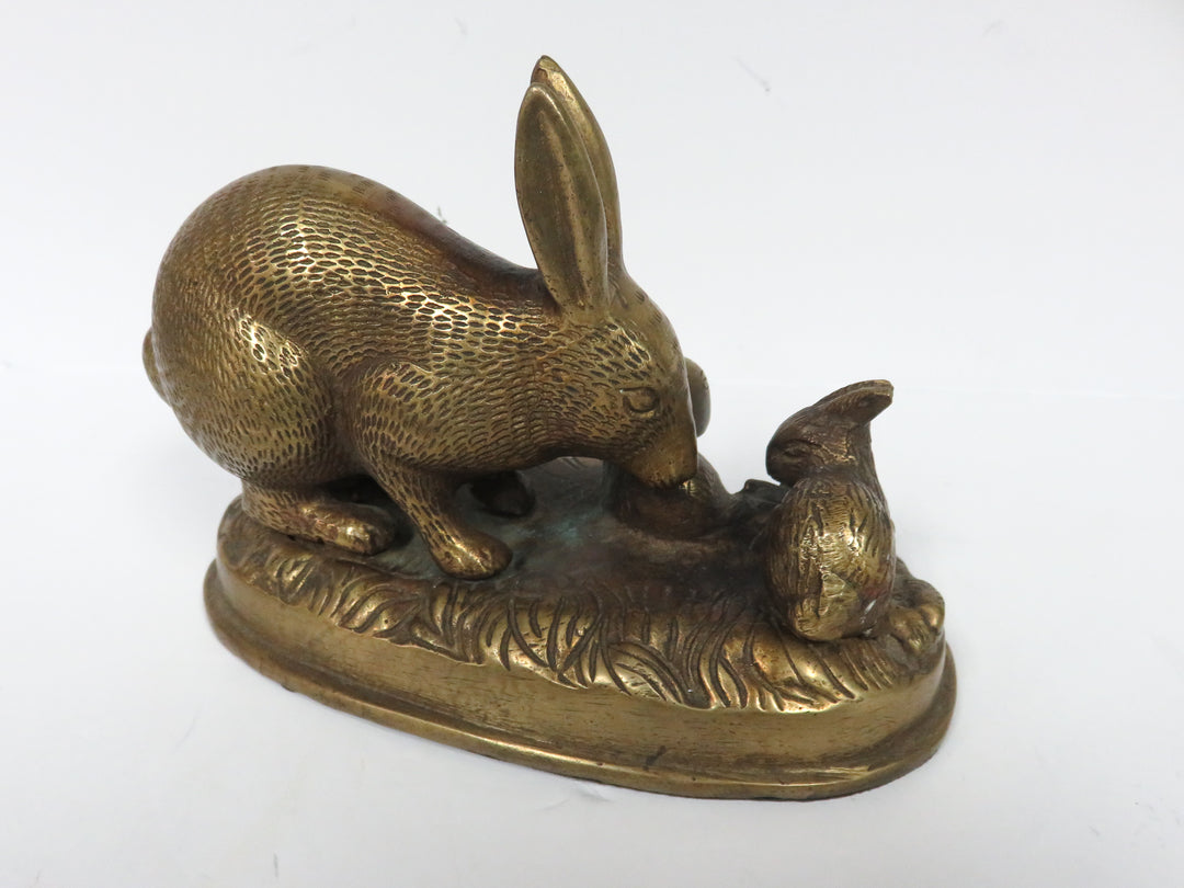 Mother Bunny and Babies Sculpture
