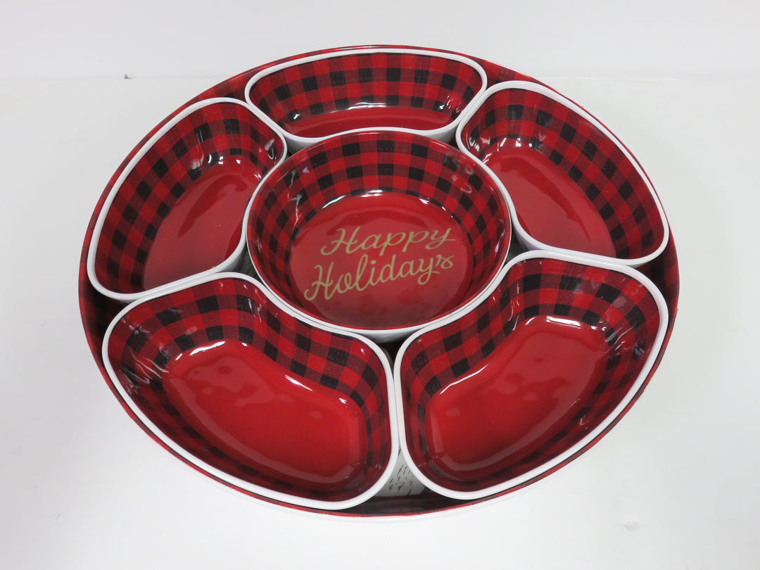 Christmas Plaid Lazy Susan