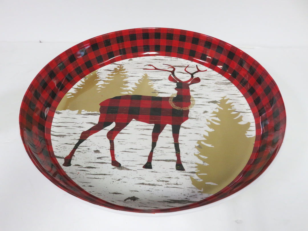 Christmas Plaid Lazy Susan