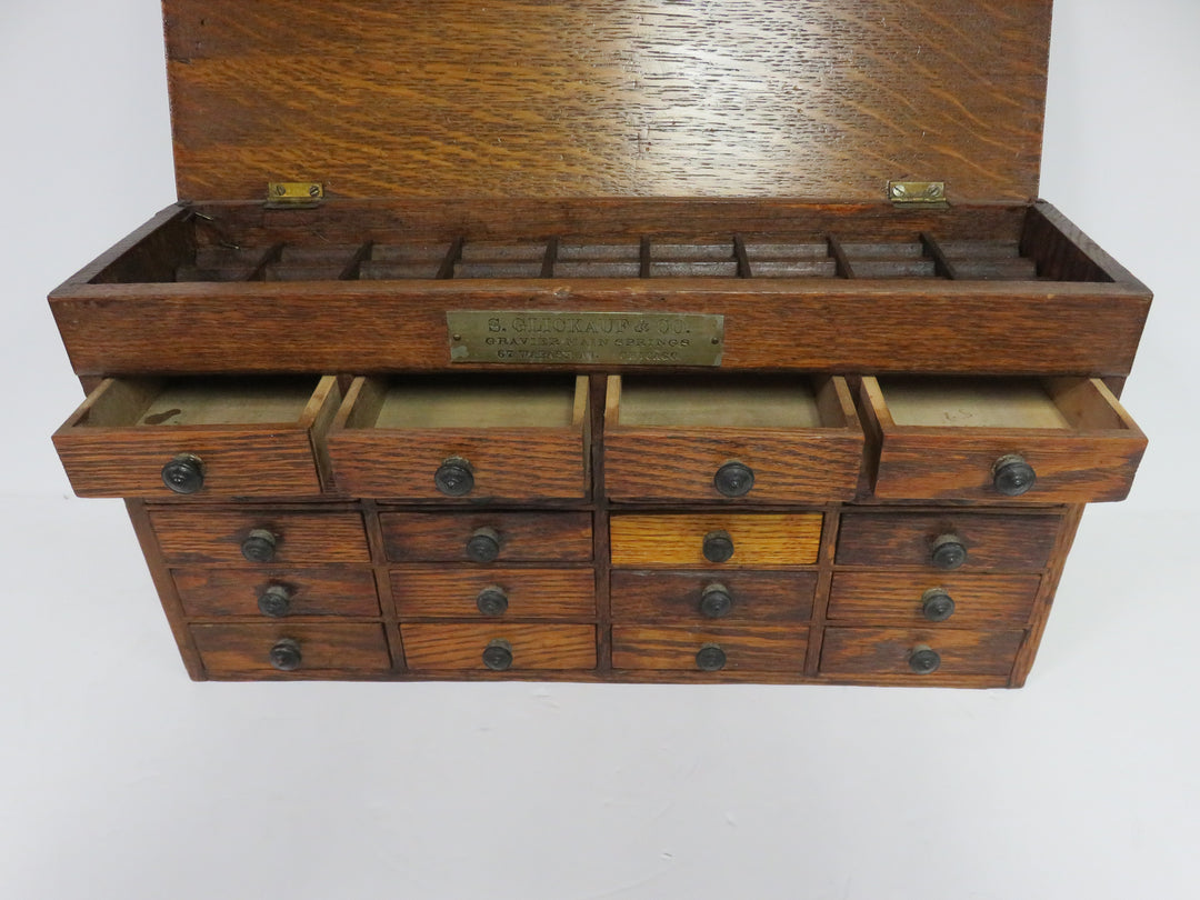 Oak Watchmaker's Cabinet