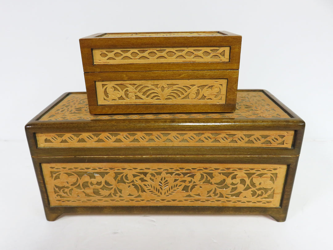 Two Handcrafted Keepsake Boxes