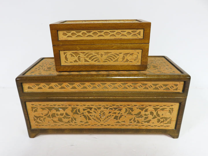 Two Handcrafted Keepsake Boxes