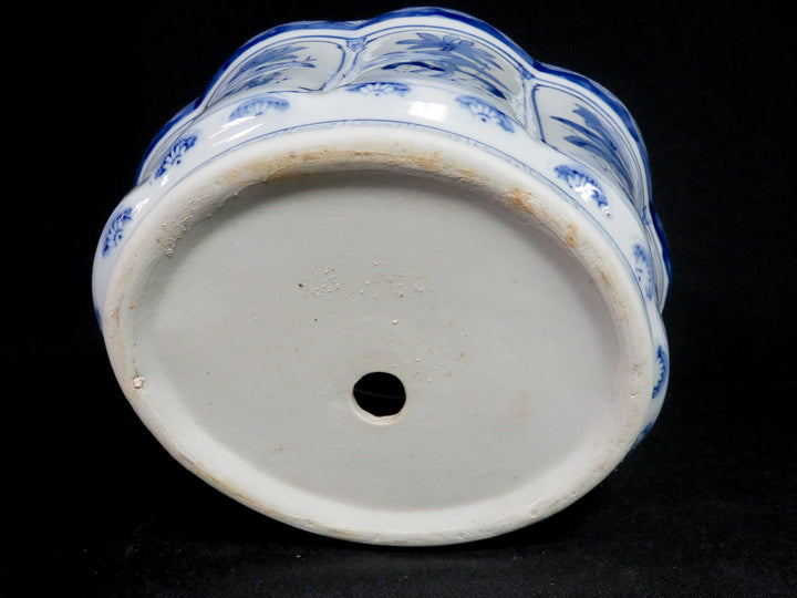 Blue and White Octagonal Planter