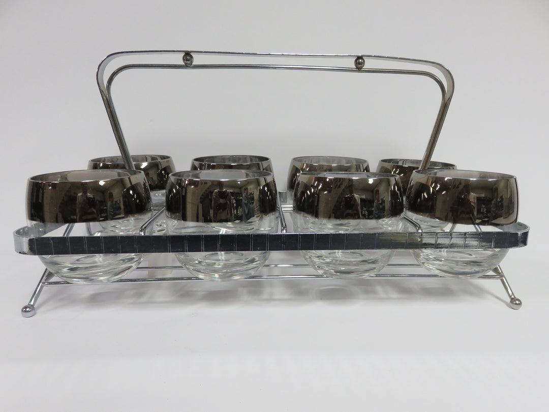 Set of Low Ball Glasses and Carrier