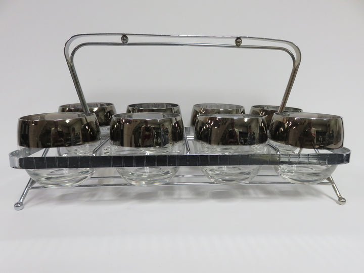 Set of Low Ball Glasses and Carrier