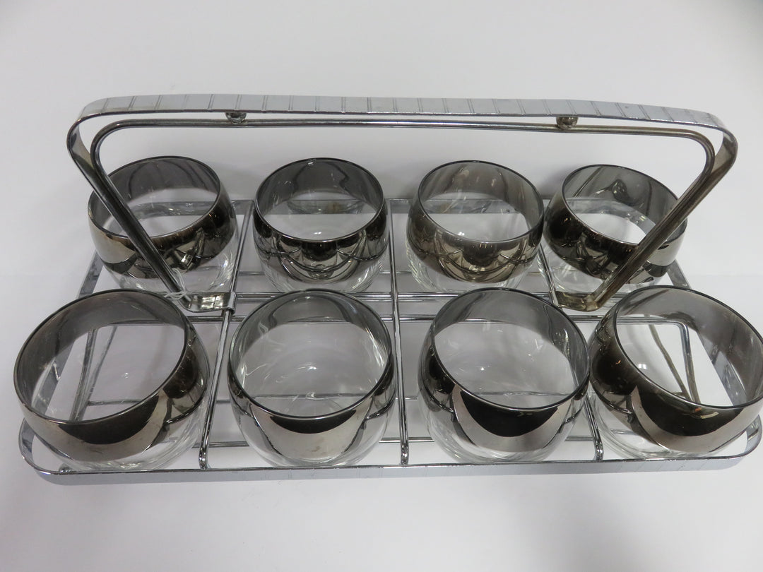 Set of Low Ball Glasses and Carrier