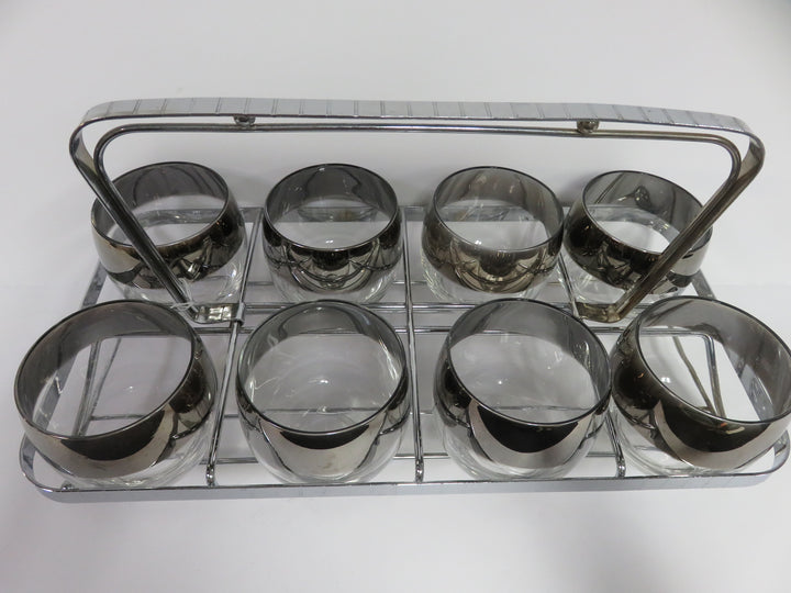 Set of Low Ball Glasses and Carrier