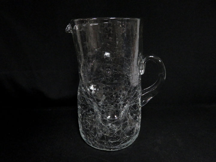 Crackle Textured Glass Pitcher