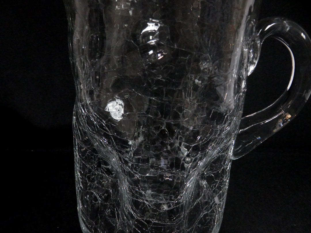 Crackle Textured Glass Pitcher