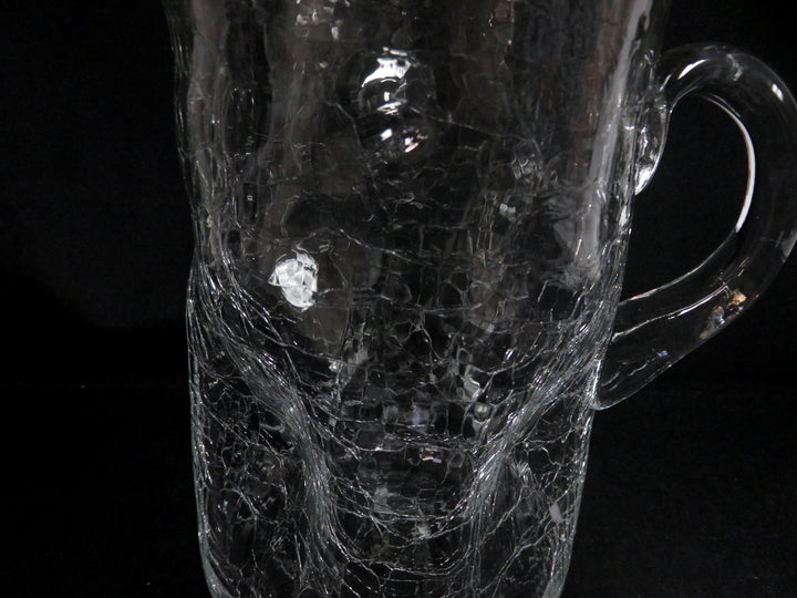 Crackle Textured Glass Pitcher