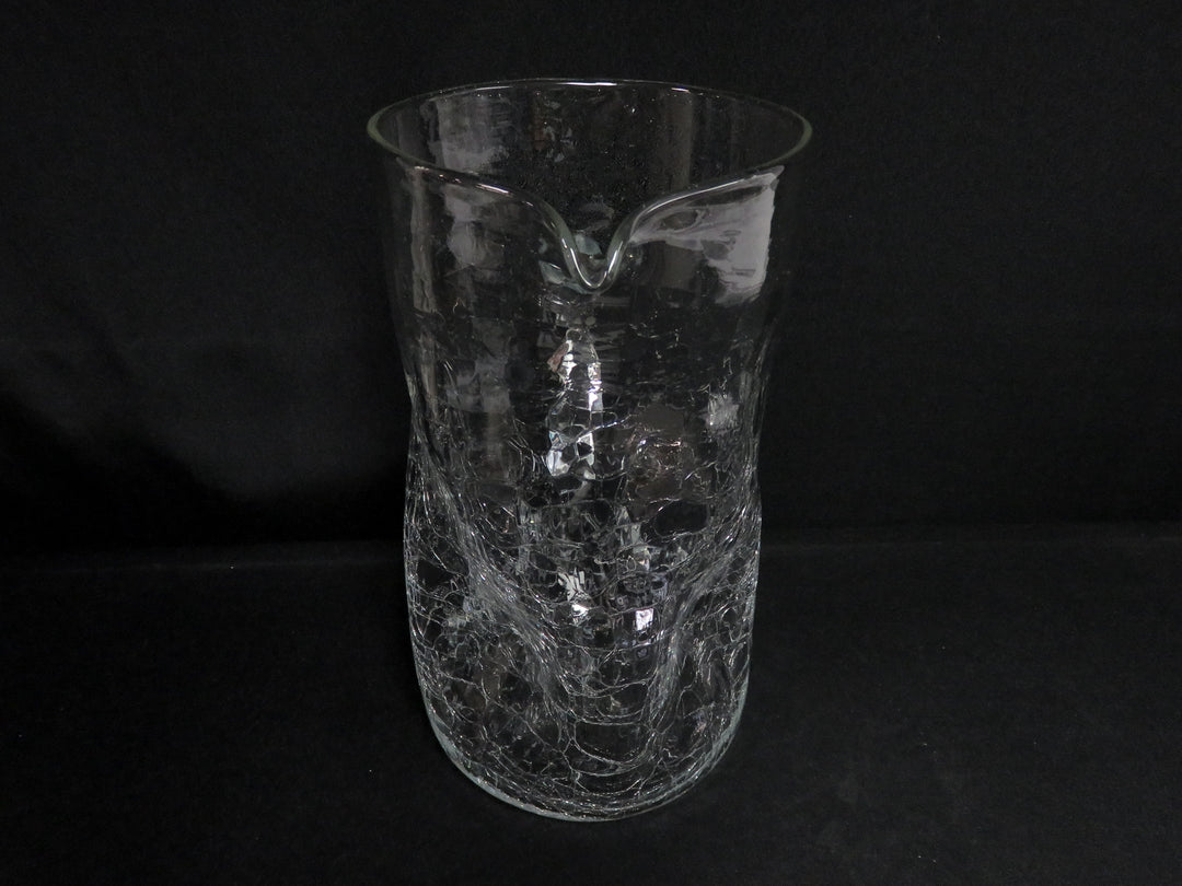 Crackle Textured Glass Pitcher
