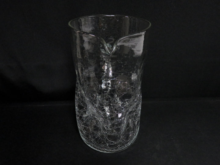 Crackle Textured Glass Pitcher