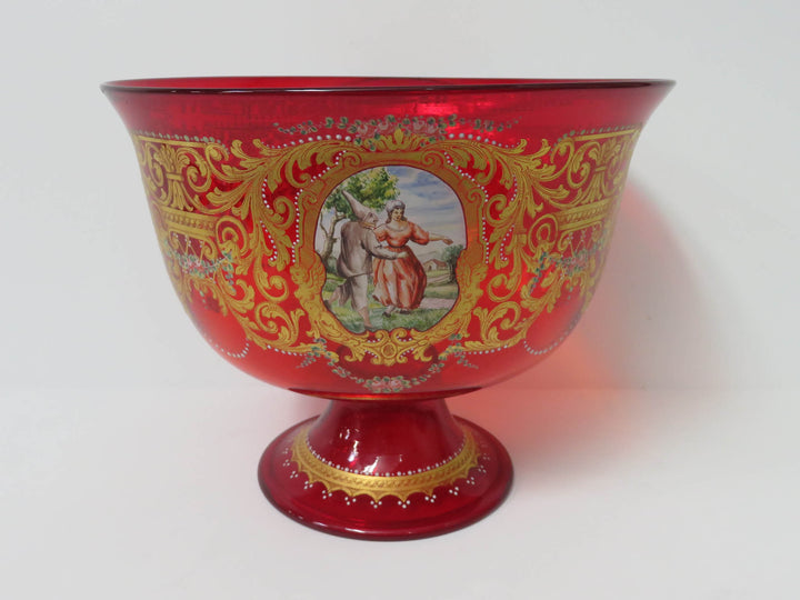 Vintage Venetian Pedestal  Bowl