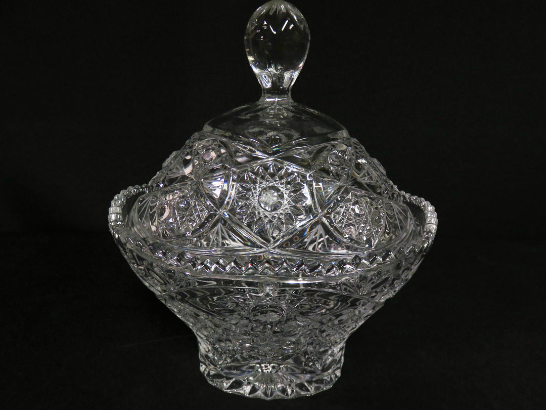 Oval Glass Covered Bowl