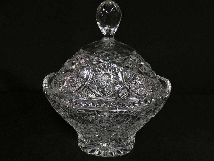 Oval Glass Covered Bowl