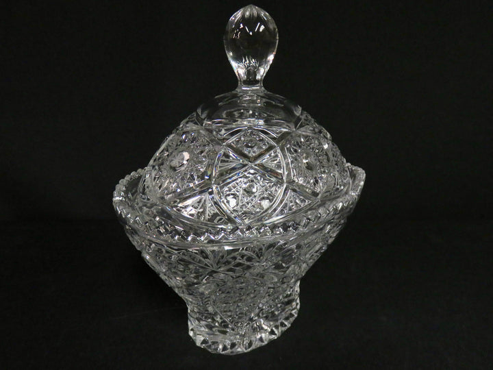 Oval Glass Covered Bowl