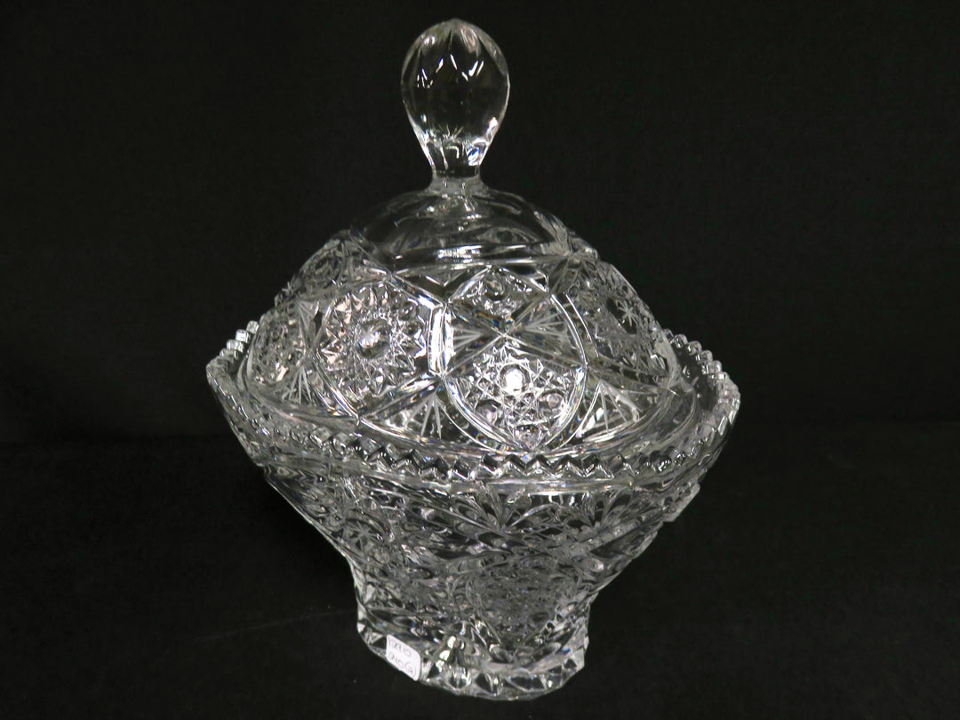 Oval Glass Covered Bowl