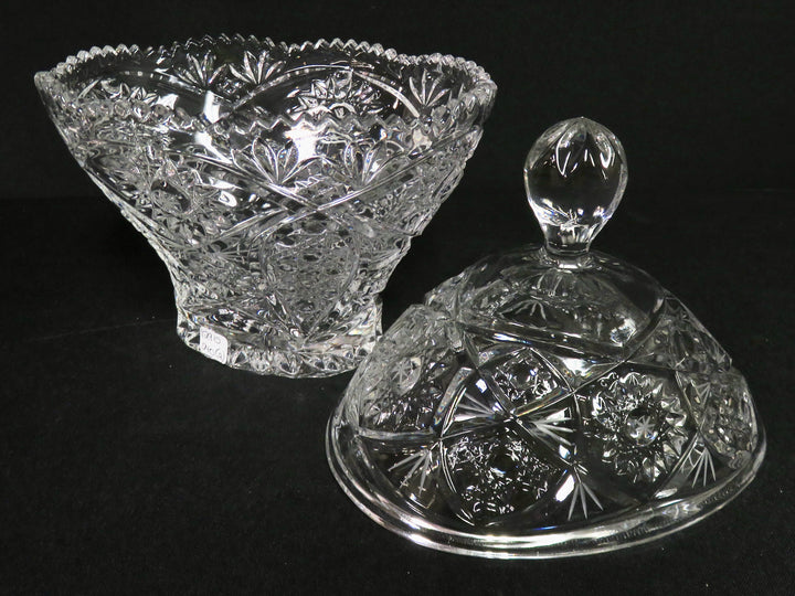 Oval Glass Covered Bowl