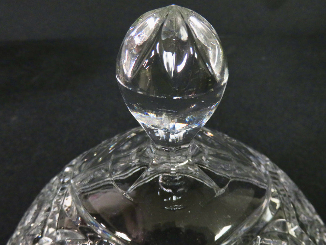 Oval Glass Covered Bowl