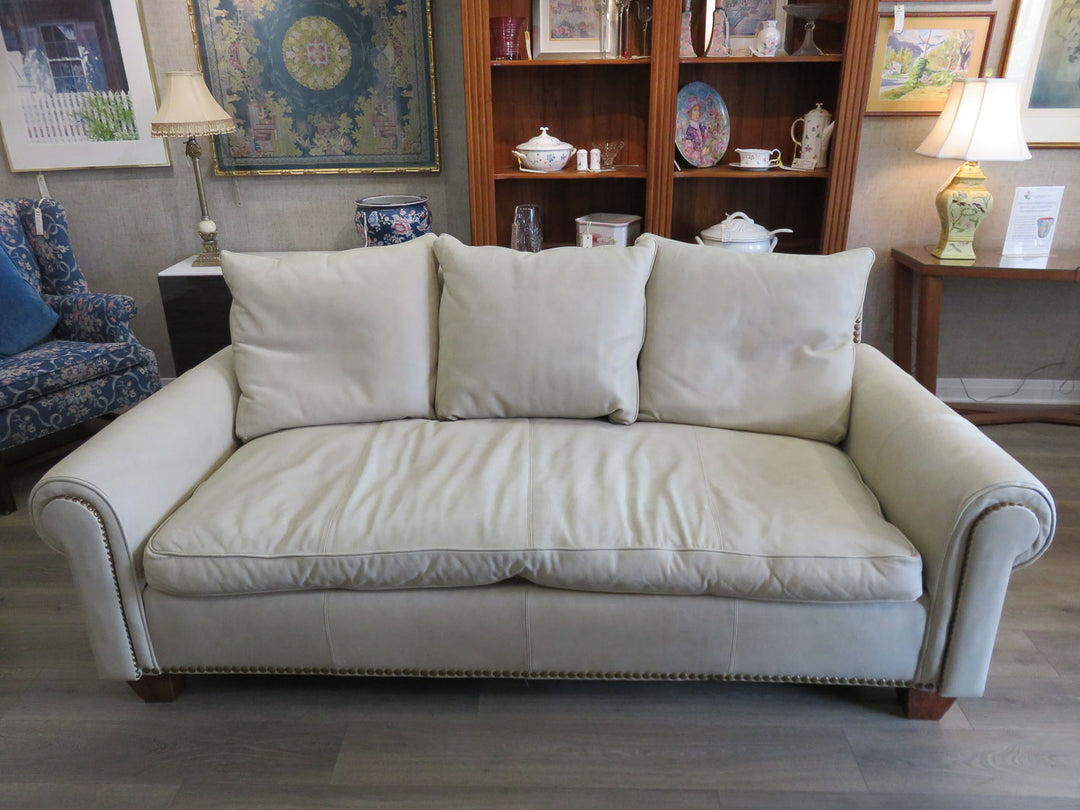 Custom Parchment Leather Sofa