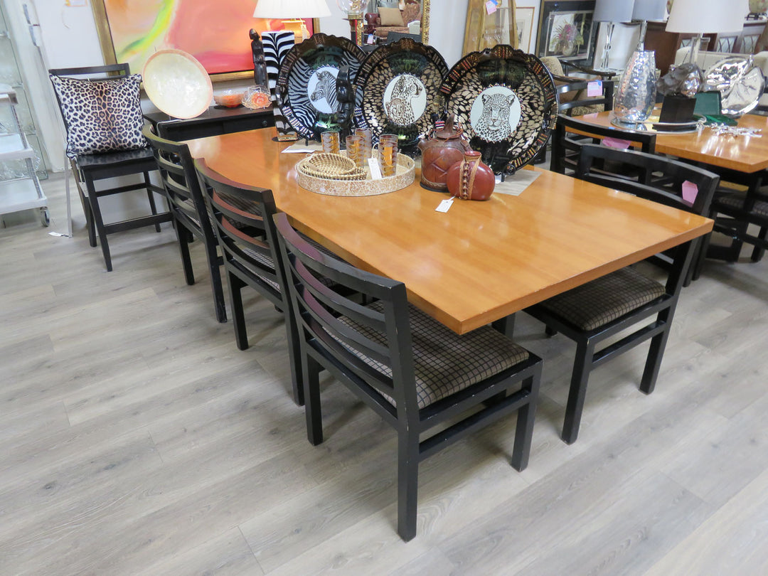 Contemporary Dining Table & Six Side Chairs
