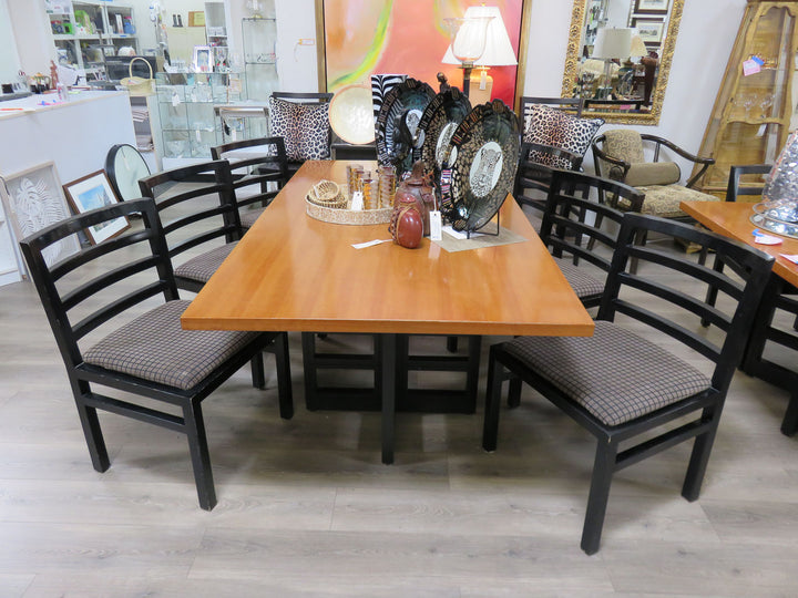 Contemporary Dining Table & Six Side Chairs