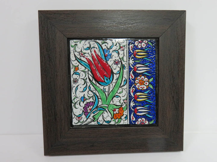 Framed Turkish Floral Tile