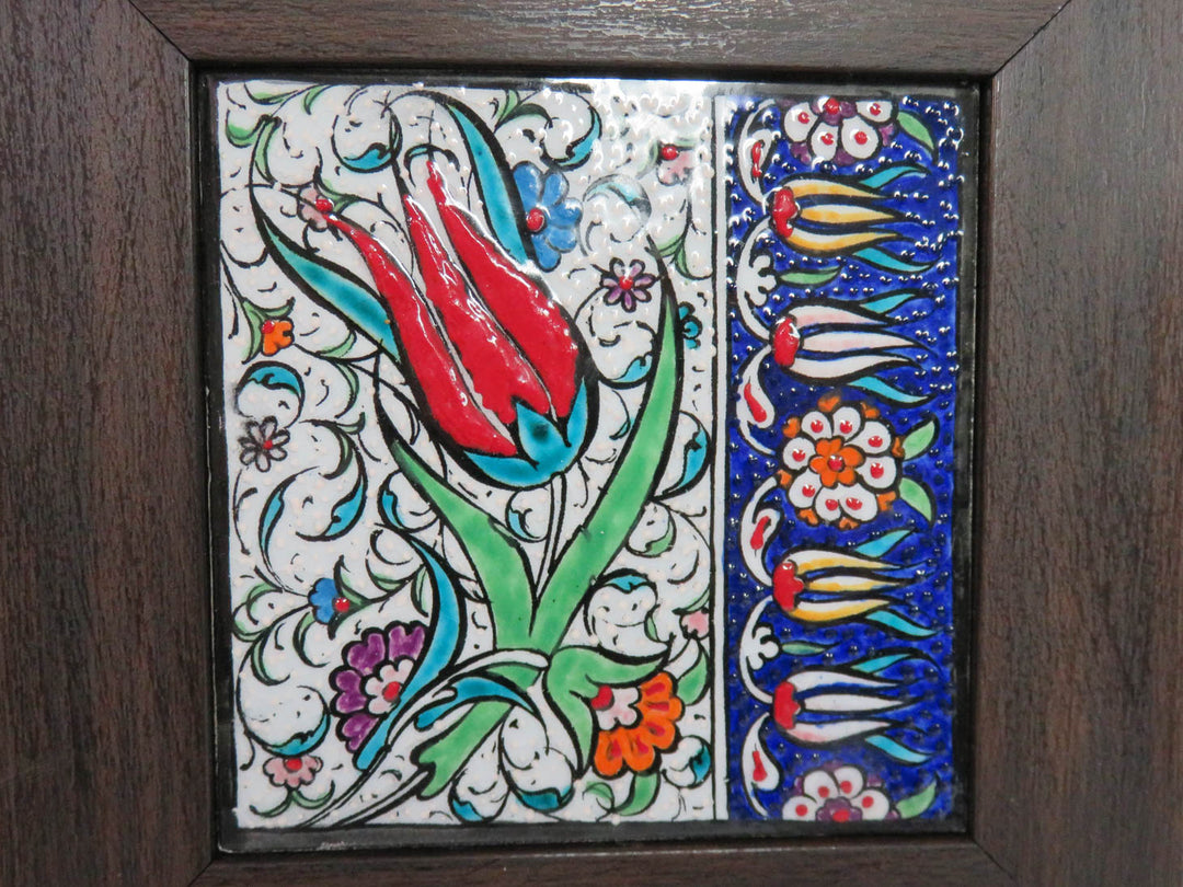 Framed Turkish Floral Tile