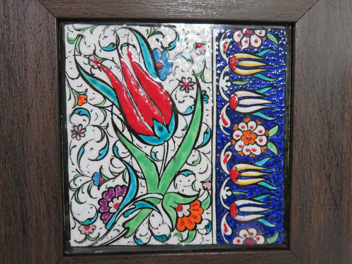 Framed Turkish Floral Tile