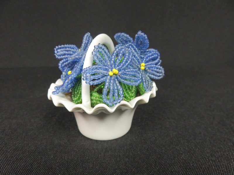 Beaded Flowers in Basket