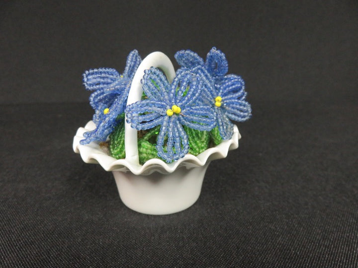 Beaded Flowers in Basket