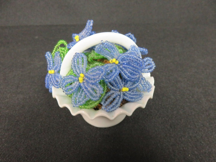 Beaded Flowers in Basket
