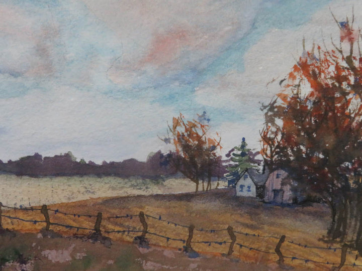 Farm Scene Watercolor Painting