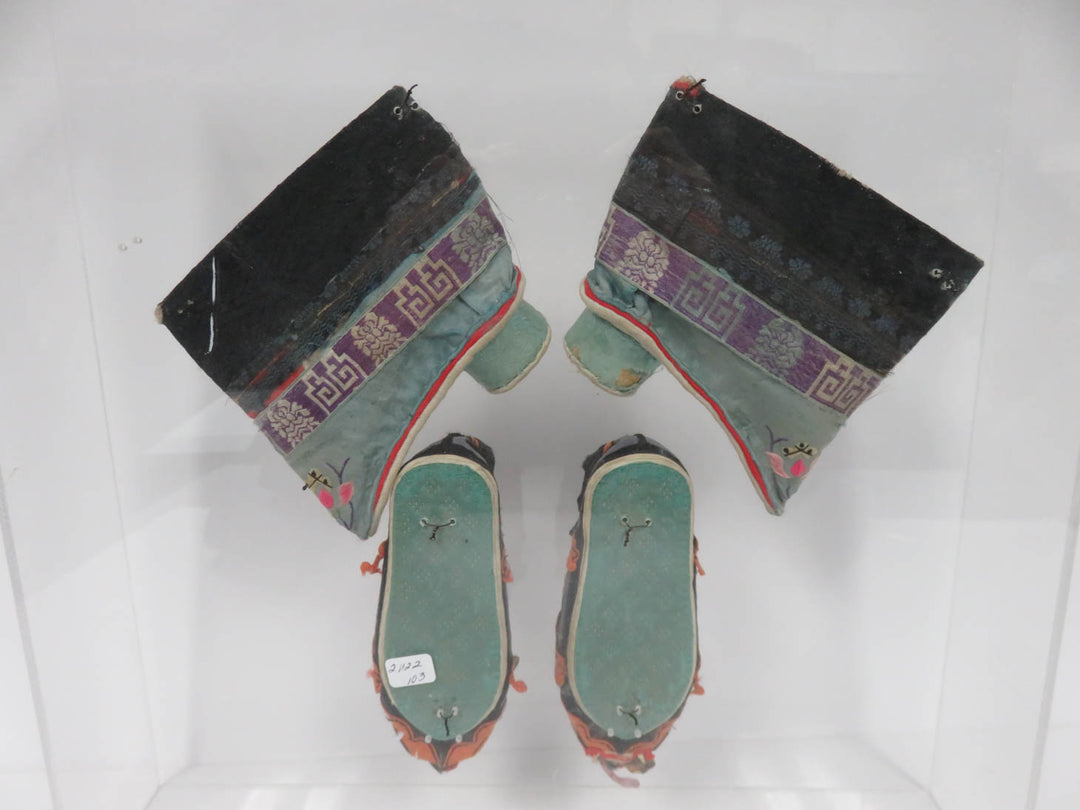 Antique Chinese Silk Lotus Slippers