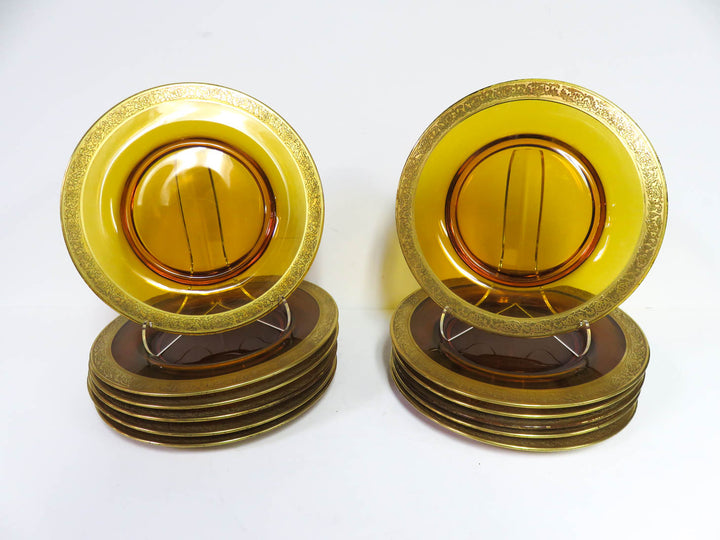 Tiffin Gold Rimmed Salad Plates