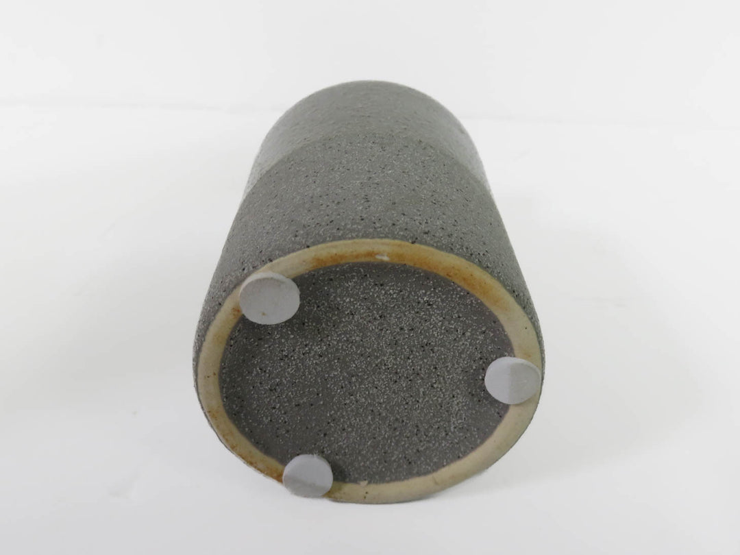 Four Grey Speckled Vases