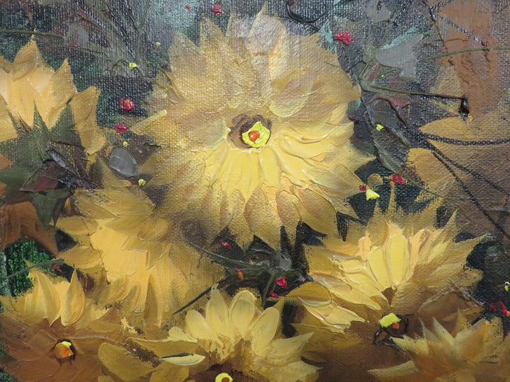 Gold Floral Oil Painting