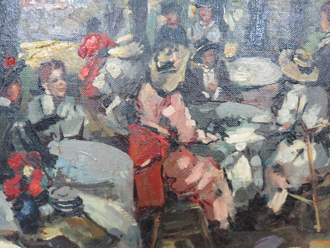 Vintage Original Oil Picnic Scene