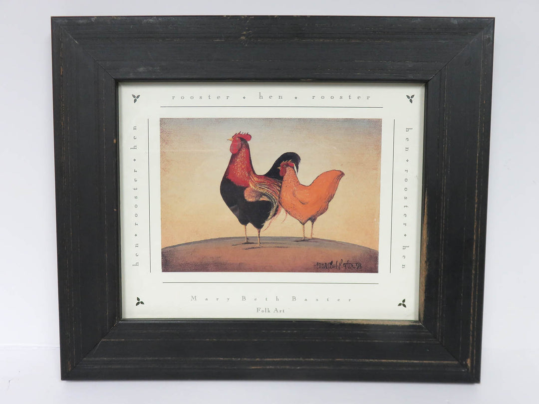 Rooster and Hen Print