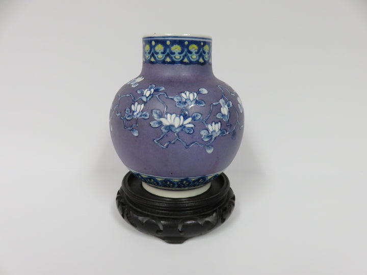 Japanese Floral Vase on Stand